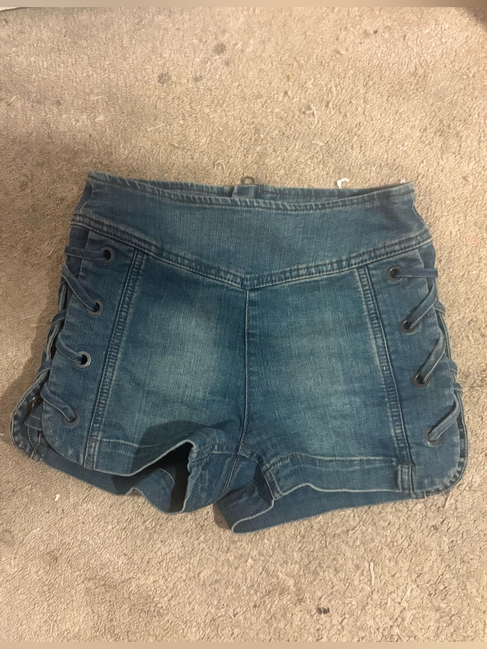 Free People for UO Urban Outfitters Lace-Up Sides Denim Jean Shorts